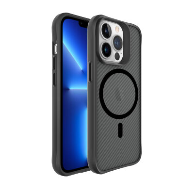 Bix iPhone 13 Pro Carbon Fiber Force MagSafe Kılıf Anti-Şok Teknolojili Kamera ve Ekran Korumalı - 2