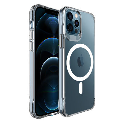 Bix iPhone 13 Pro MagSafe Uyumlu Transparan Şeffaf Kılıf Güçlü Manyetik Üstün Darbe Koruması - 2