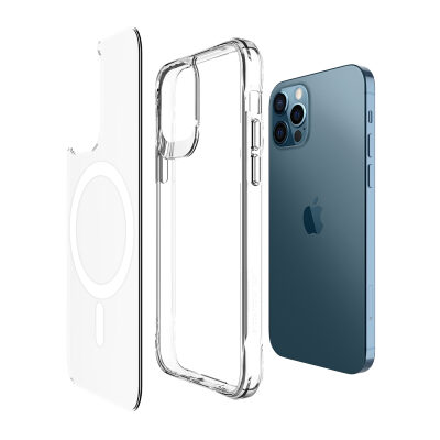 Bix iPhone 13 Pro MagSafe Uyumlu Transparan Şeffaf Kılıf Güçlü Manyetik Üstün Darbe Koruması - 4