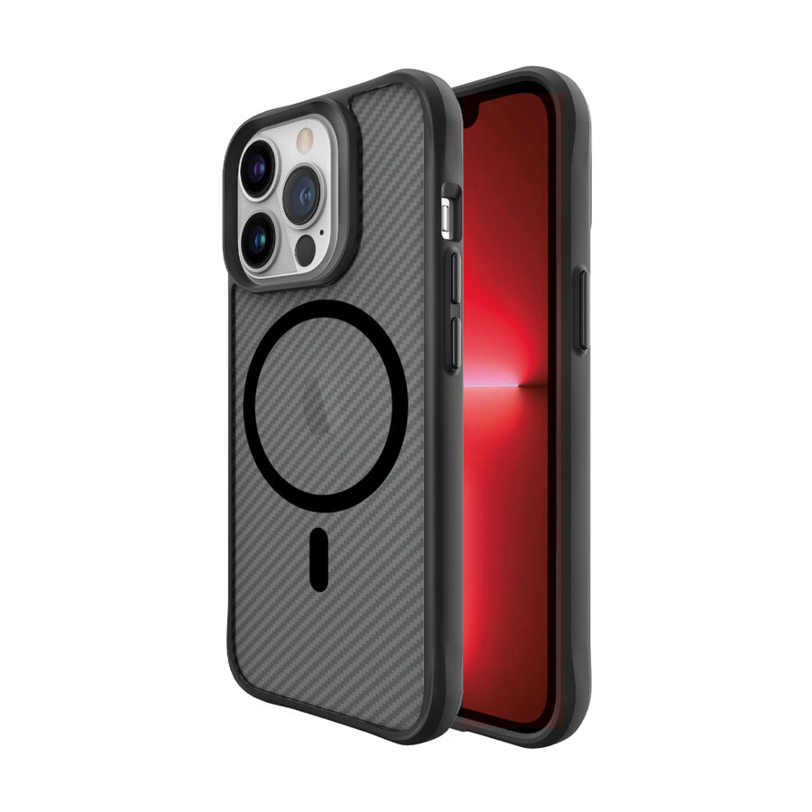 Bix iPhone 13 Pro Max Carbon Fiber Force MagSafe Kılıf Anti-Şok Teknolojili Kamera ve Ekran Korumalı - 1