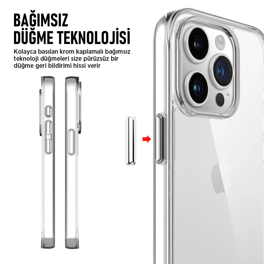Bix iPhone 13 Pro Max Nebula Aqua Transparan Ultra Şeffaf Kılıf Çizilmeye Dayanıklı Tam Kapsamlı Koruma - 5