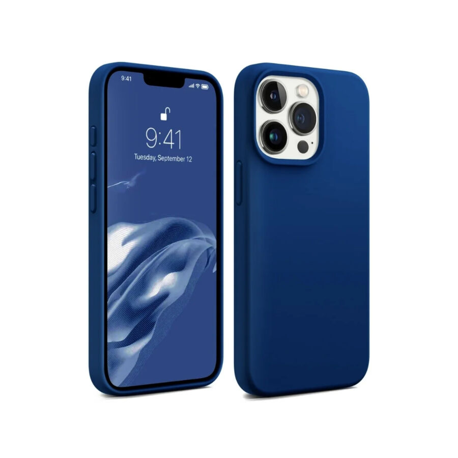 Bix iPhone 13 Pro Max Silikon Kılıf MagSafe Uyumlu Güçlü Koruma Darbe Emici Evren Mavisi - 1