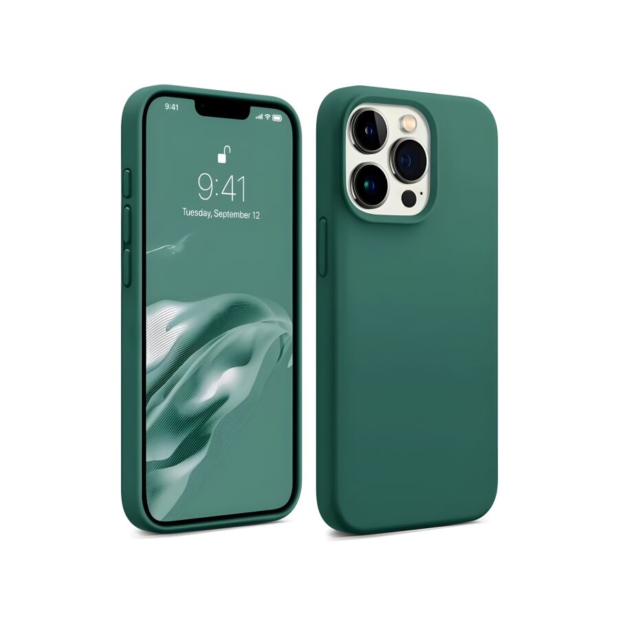 Bix iPhone 13 Pro Silikon Kılıf MagSafe Uyumlu Güçlü Koruma Darbe Emici Biber Yeşili - 1