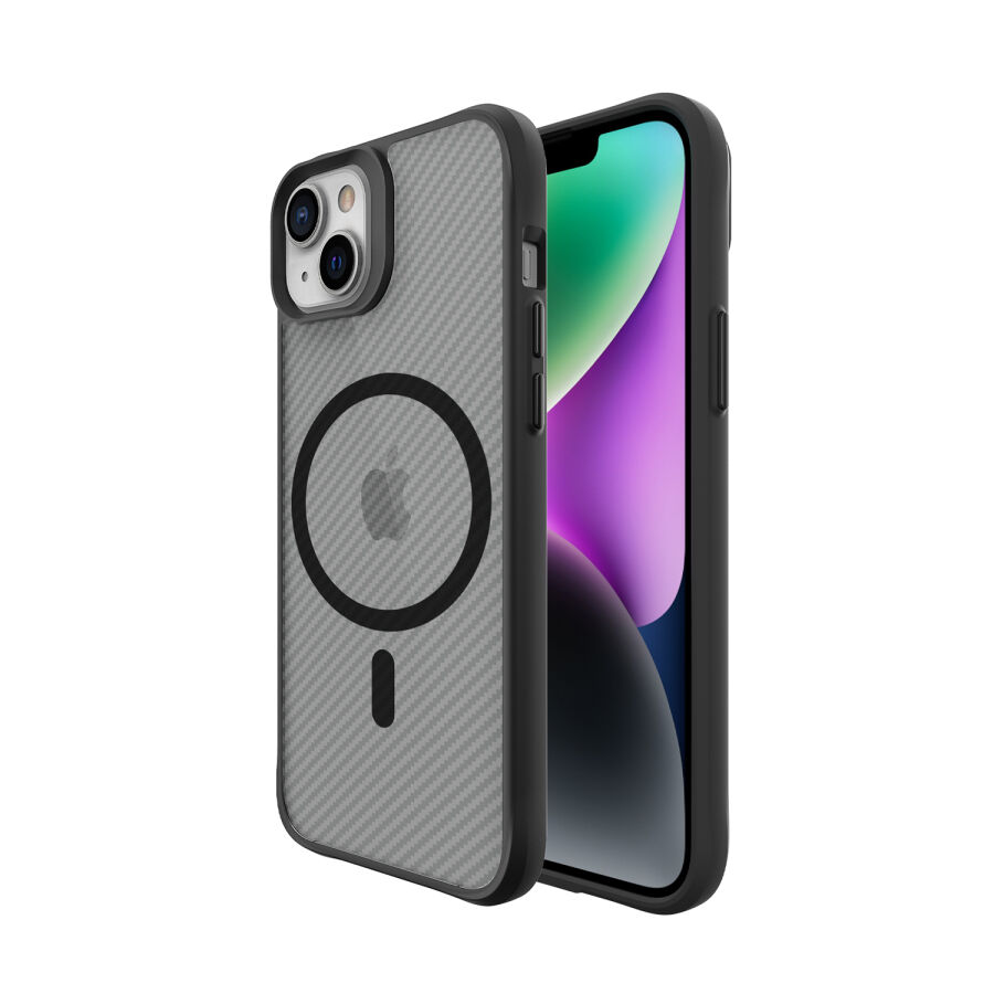 Bix iPhone 14 Plus / 15 Plus Carbon Fiber Force MagSafe Kılıf Anti-Şok Teknolojili Kamera ve Ekran Korumalı - 1