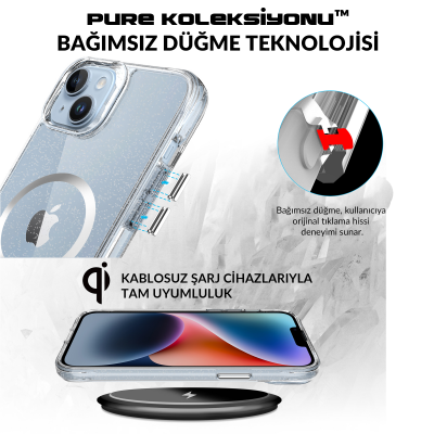 Bix iPhone 14 Plus / 15 Plus MagSafe Simli Kılıf Shock Pocket Darbe Emici Teknolojili Çizilmeye Dayanıklı - 7