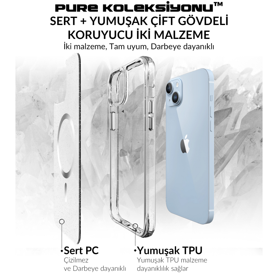 Bix iPhone 14 Plus / 15 Plus MagSafe Simli Kılıf Shock Pocket Darbe Emici Teknolojili Çizilmeye Dayanıklı - 8