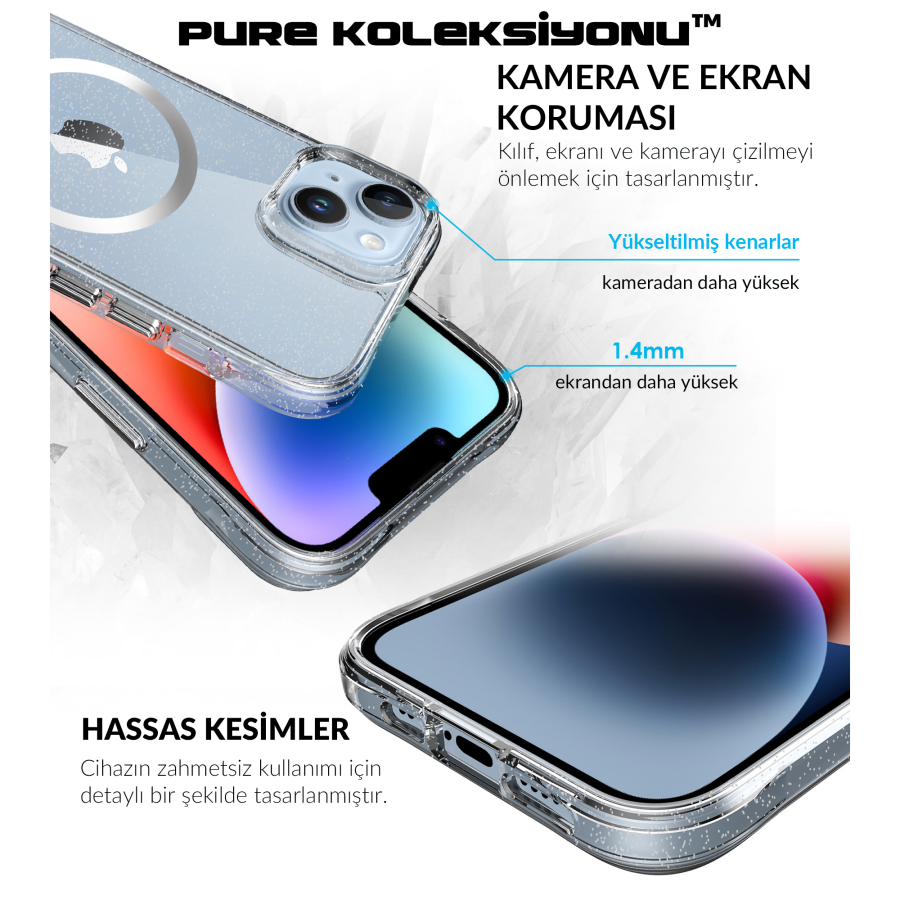 Bix iPhone 14 Plus / 15 Plus MagSafe Simli Kılıf Shock Pocket Darbe Emici Teknolojili Çizilmeye Dayanıklı - 9