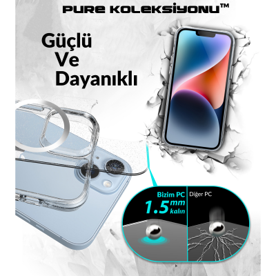 Bix iPhone 14 Plus / 15 Plus MagSafe Simli Kılıf Shock Pocket Darbe Emici Teknolojili Çizilmeye Dayanıklı - 11