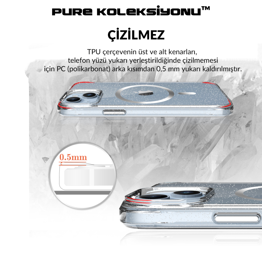 Bix iPhone 14 Plus / 15 Plus MagSafe Simli Kılıf Shock Pocket Darbe Emici Teknolojili Çizilmeye Dayanıklı - 12