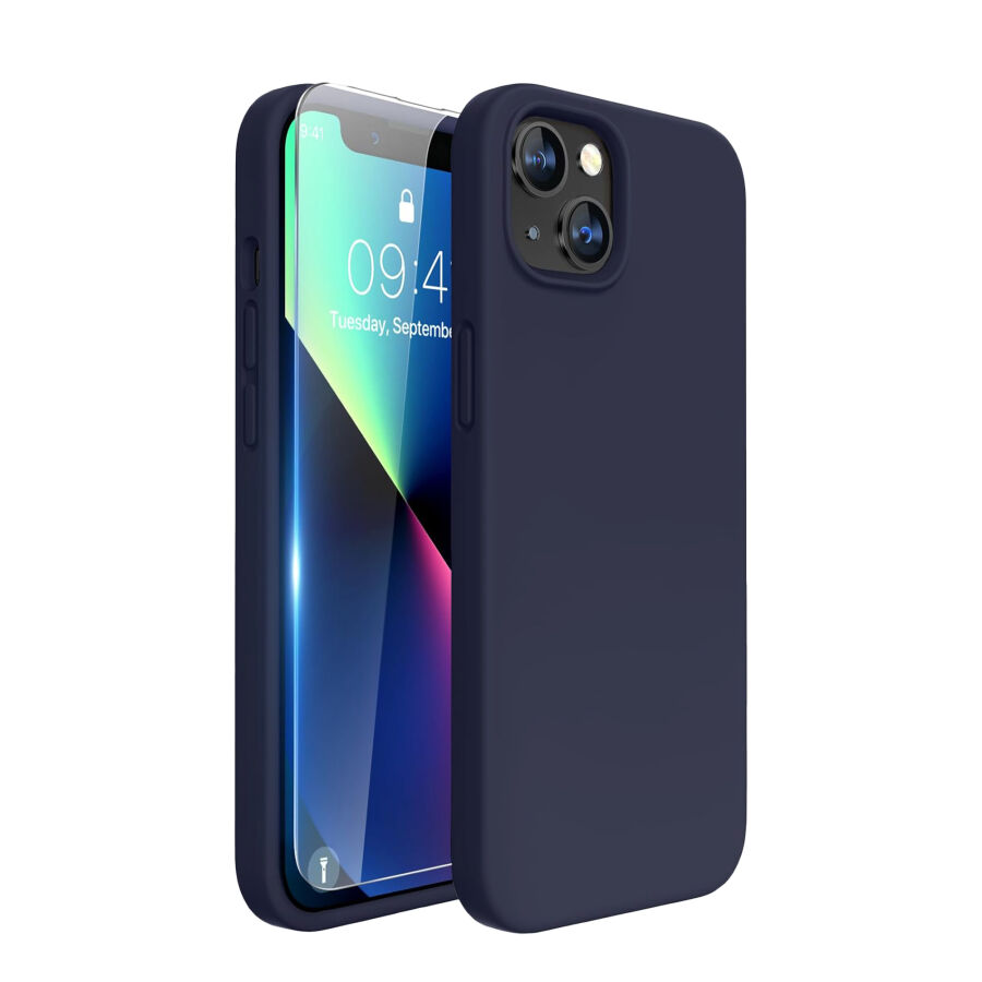 Bix iPhone 14 Plus / 15 Plus Silikon Kılıf MagSafe Uyumlu Güçlü Koruma Darbe Emici Gece Mavisi - 1