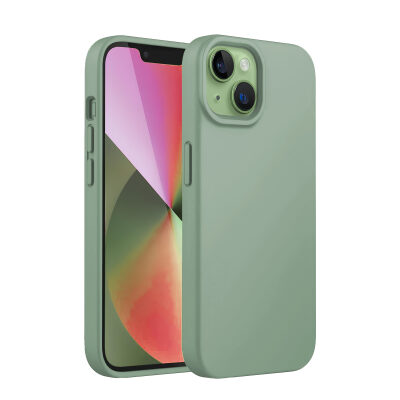 Bix iPhone 14 Plus / 15 Plus Silikon Kılıf MagSafe Uyumlu Güçlü Koruma Darbe Emici Kaktüs Yeşili - 1