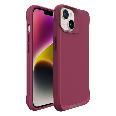 Bix iPhone 14 Plus / 15 Plus Vortex MagSafe Kılıf Stand Özellikli 3X Korumalı Mikro Fiber İç Yüzey Kırmızı - 2