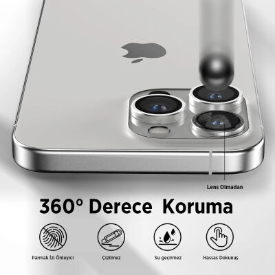 Bix iPhone 14 Pro / 14 Pro Max Safir Lens Koruyucu 3D Kamera Camı 9H Premium Lens Kapağı Altın - 5