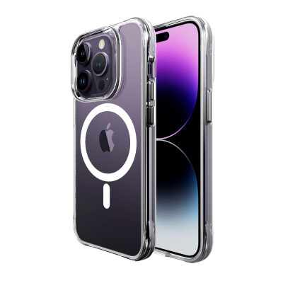 Bix iPhone 14 Pro MagSafe Uyumlu Transparan Şeffaf Kılıf Güçlü Manyetik Üstün Darbe Koruması