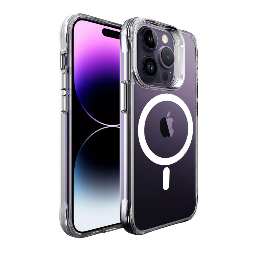 Bix iPhone 14 Pro Max MagSafe Uyumlu Transparan Şeffaf Kılıf Güçlü Manyetik Üstün Darbe Koruması - 2