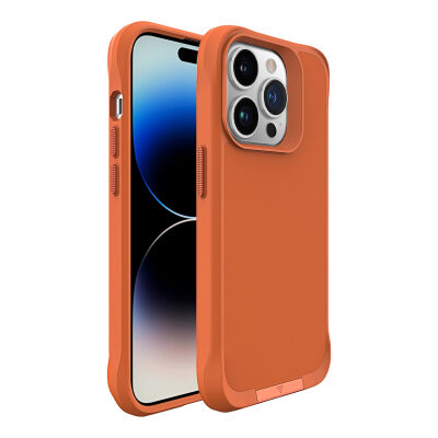 Bix iPhone 14 Pro Max Vortex MagSafe Kılıf Stand Özellikli 3X Korumalı Mikro Fiber İç Yüzey Turuncu - 2