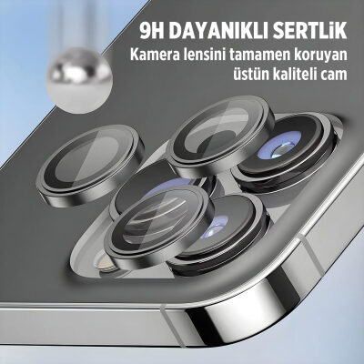 Bix iPhone 15 / 15 Plus Lens Koruyucu Kamera Lensi 9H Gerçek Cam Crystal AR+AF Yeşil - 2