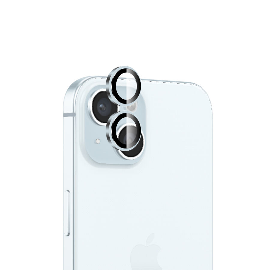 Bix iPhone 15 / 15 Plus Safir Lens Koruyucu 3D Kamera Camı 9H Premium Lens Kapağı Mavi - 1