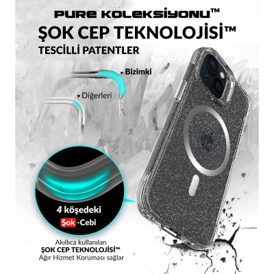 Bix iPhone 15 MagSafe Simli Kılıf Shock Pocket Darbe Emici Teknolojili Çizilmeye Dayanıklı - 5