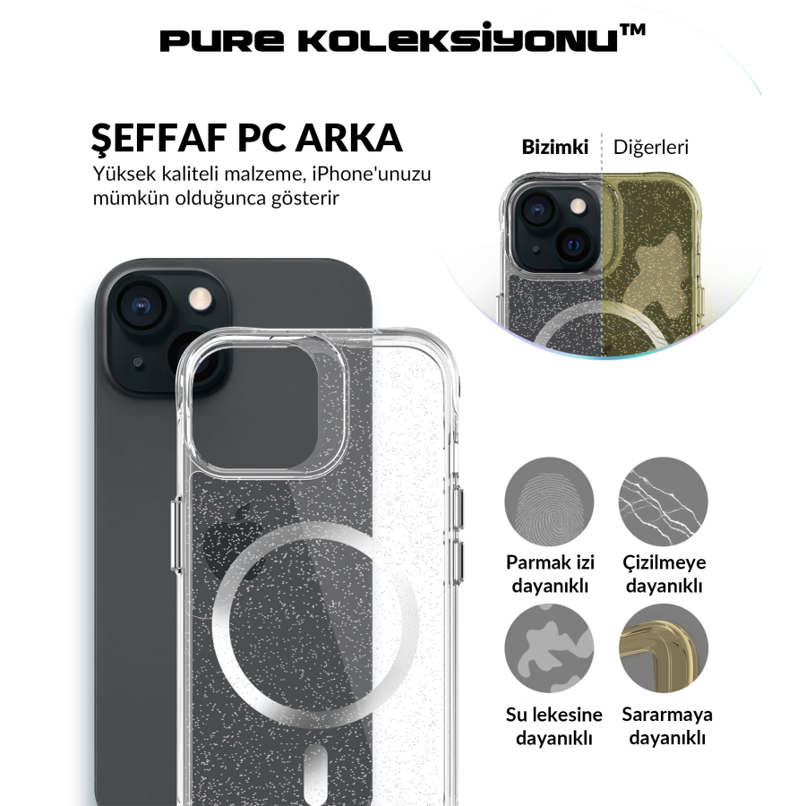 Bix iPhone 15 MagSafe Simli Kılıf Shock Pocket Darbe Emici Teknolojili Çizilmeye Dayanıklı - 9