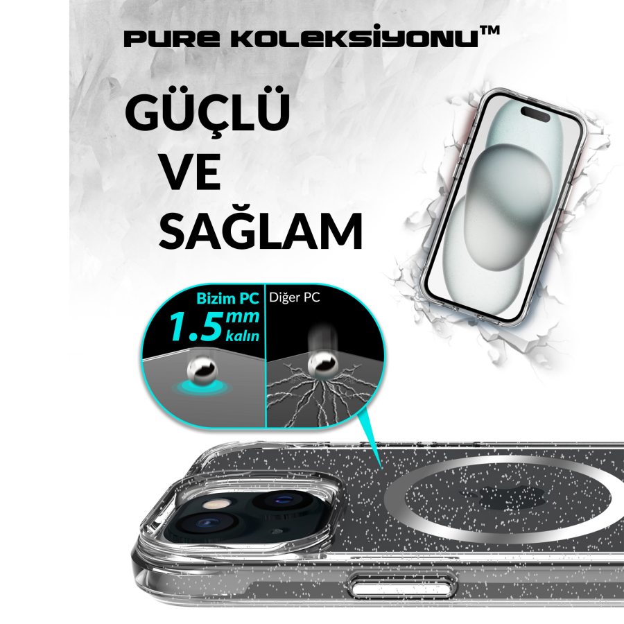 Bix iPhone 15 MagSafe Simli Kılıf Shock Pocket Darbe Emici Teknolojili Çizilmeye Dayanıklı - 10
