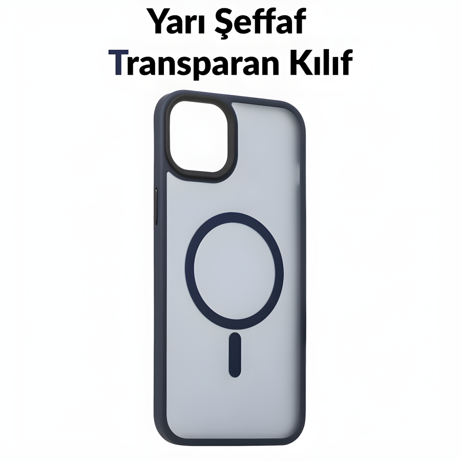 Bix iPhone 15 MagSafe Uyumlu Kılıf Tam Koruma Manyetik Darbe Emici Gece Mavisi - 2
