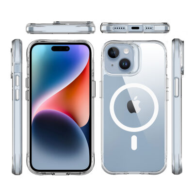 Bix iPhone 15 MagSafe Uyumlu Transparan Şeffaf Kılıf Güçlü Manyetik Üstün Darbe Koruması - 5