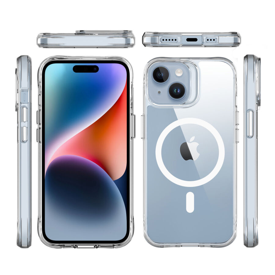 Bix iPhone 15 MagSafe Uyumlu Transparan Şeffaf Kılıf Güçlü Manyetik Üstün Darbe Koruması - 5