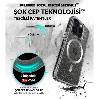 Bix iPhone 15 Pro MagSafe Simli Kılıf Shock Pocket Darbe Emici Teknolojili Çizilmeye Dayanıklı - 5