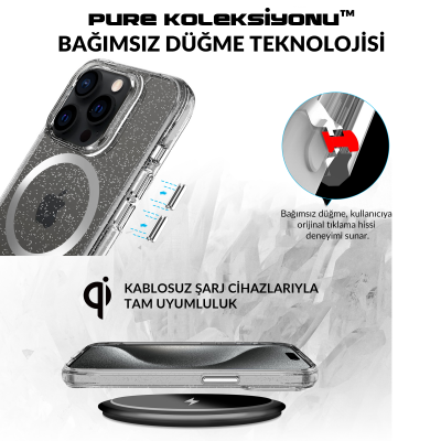 Bix iPhone 15 Pro MagSafe Simli Kılıf Shock Pocket Darbe Emici Teknolojili Çizilmeye Dayanıklı - 6