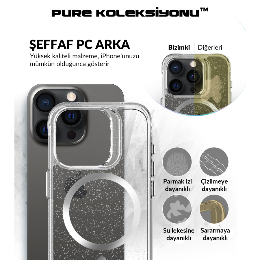 Bix iPhone 15 Pro MagSafe Simli Kılıf Shock Pocket Darbe Emici Teknolojili Çizilmeye Dayanıklı - 9