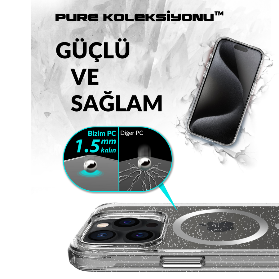 Bix iPhone 15 Pro MagSafe Simli Kılıf Shock Pocket Darbe Emici Teknolojili Çizilmeye Dayanıklı - 10