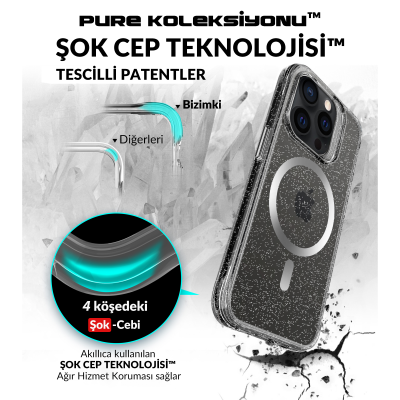 Bix iPhone 15 Pro Max MagSafe Simli Kılıf Shock Pocket Darbe Emici Teknolojili Çizilmeye Dayanıklı - 5