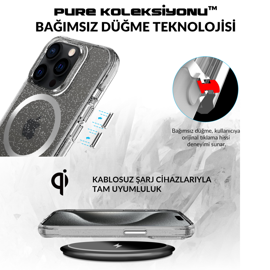 Bix iPhone 15 Pro Max MagSafe Simli Kılıf Shock Pocket Darbe Emici Teknolojili Çizilmeye Dayanıklı - 6