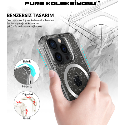 Bix iPhone 15 Pro Max MagSafe Simli Kılıf Shock Pocket Darbe Emici Teknolojili Çizilmeye Dayanıklı - 11