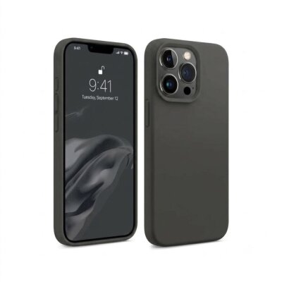 Bix iPhone 15 Pro Max Silikon Kılıf MagSafe Uyumlu Güçlü Koruma Darbe Emici Kömür Grisi 