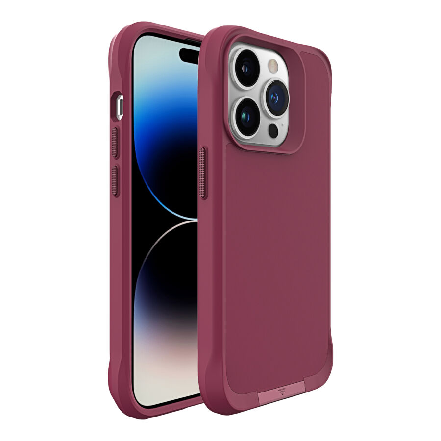 Bix iPhone 15 Pro Max Vortex MagSafe Kılıf Stand Özellikli 3X Korumalı Mikro Fiber İç Yüzey Kırmızı - 2