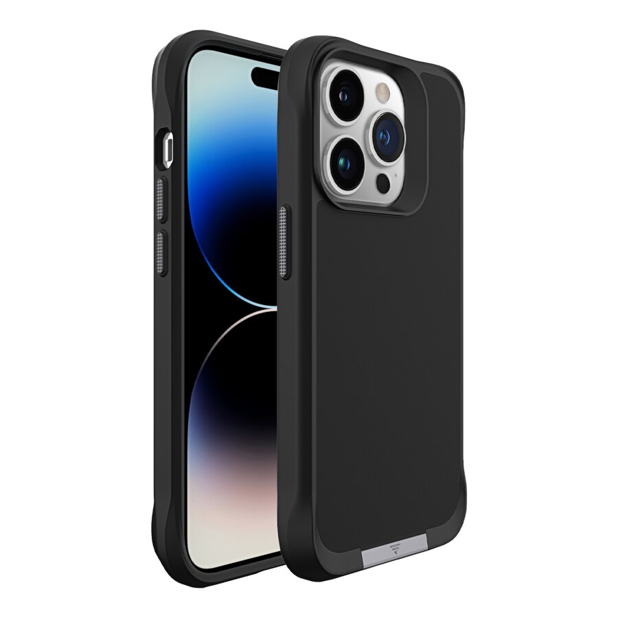 Bix iPhone 15 Pro Max Vortex MagSafe Kılıf Stand Özellikli 3X Korumalı Mikro Fiber İç Yüzey Siyah - 2