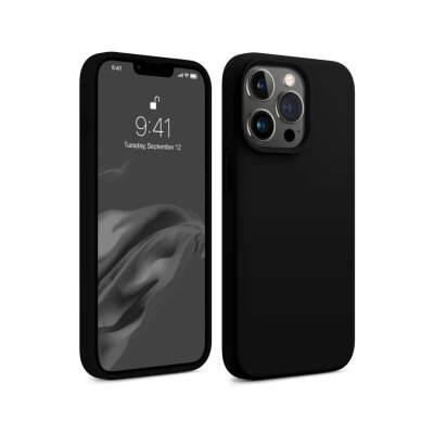 Bix iPhone 15 Pro Silikon Kılıf MagSafe Uyumlu Güçlü Koruma Darbe Emici Siyah 