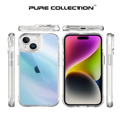 Bix iPhone 15 Pure Rainbow Renk Geçişli Şeffaf Kılıf Çizilmeye Dayanıklı Darbe Emici Mavi - 5