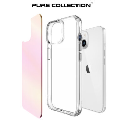 Bix iPhone 15 Pure Rainbow Renk Geçişli Şeffaf Kılıf Çizilmeye Dayanıklı Darbe Emici Pembe - 5