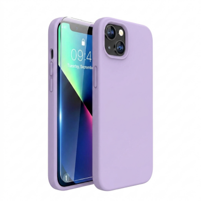 Bix iPhone 15 Silikon Kılıf MagSafe Uyumlu Güçlü Koruma Darbe Emici Leylak Moru 
