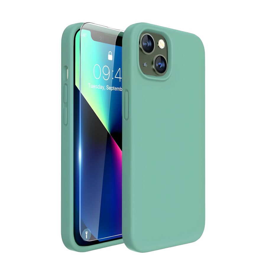 Bix iPhone 15 Silikon Kılıf MagSafe Uyumlu Güçlü Koruma Darbe Emici Nane Yeşili - 1