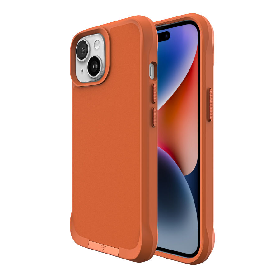 Bix iPhone 15 Vortex MagSafe Kılıf Stand Özellikli 3X Korumalı Mikro Fiber İç Yüzey Turuncu - 1