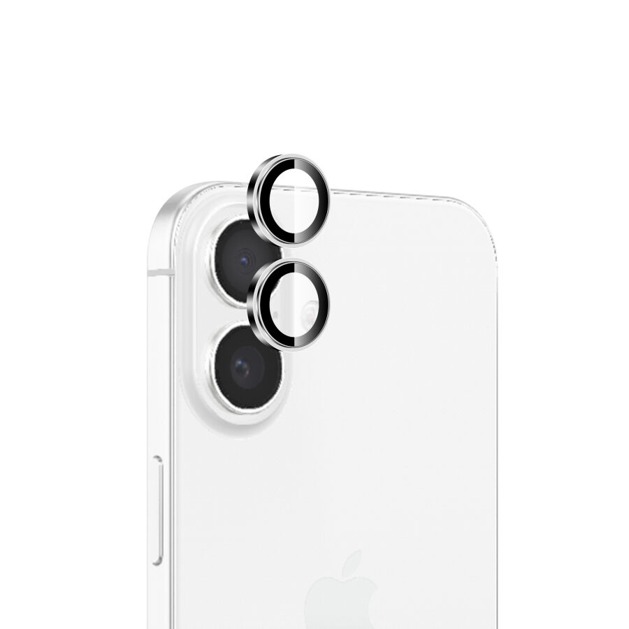 Bix iPhone 16 / 16 Plus Lens Koruyucu Kamera Lensi 9H Gerçek Cam Crystal AR+AF Beyaz - 1