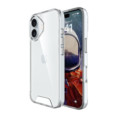 Bix iPhone 16 Nebula Aqua Transparan Ultra Şeffaf Kılıf Çizilmeye Dayanıklı Tam Kapsamlı Koruma 