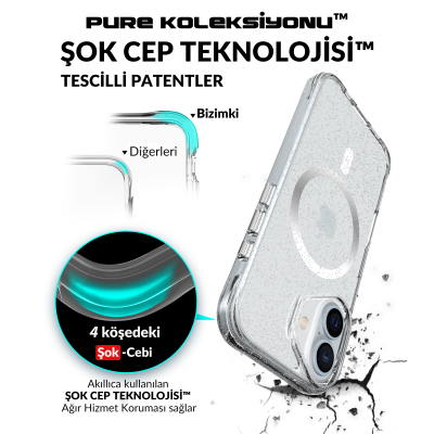 Bix iPhone 16 Plus MagSafe Simli Kılıf Shock Pocket Darbe Emici Teknolojili Çizilmeye Dayanıklı - 5