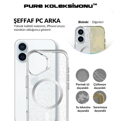 Bix iPhone 16 Plus MagSafe Simli Kılıf Shock Pocket Darbe Emici Teknolojili Çizilmeye Dayanıklı - 9