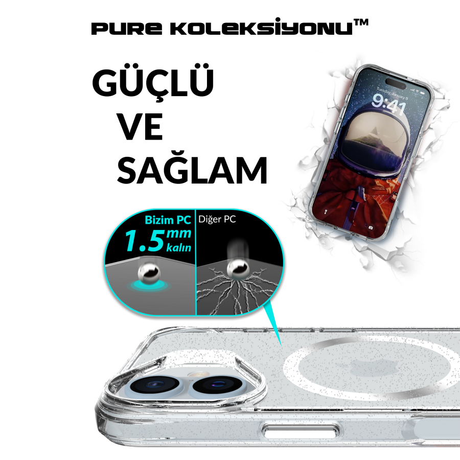 Bix iPhone 16 Plus MagSafe Simli Kılıf Shock Pocket Darbe Emici Teknolojili Çizilmeye Dayanıklı - 10