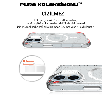 Bix iPhone 16 Plus MagSafe Simli Kılıf Shock Pocket Darbe Emici Teknolojili Çizilmeye Dayanıklı - 12